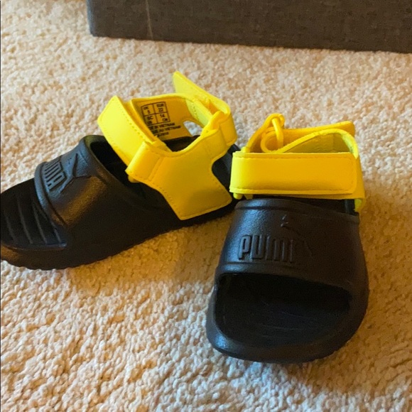 puma yellow sandals
